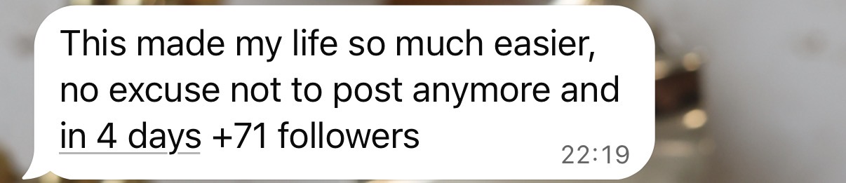 WhatsApp message from a client about their Trial Reel results 5