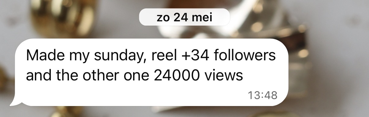 WhatsApp message from a client about their Trial Reel results 3